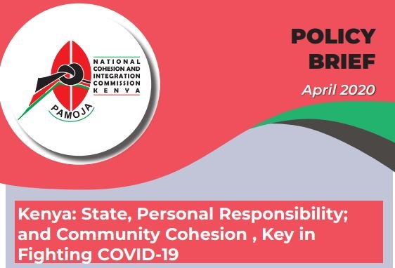 April policy brief on kenya state personal responsibility and community cohesion key in fighting covid-19 pandemic